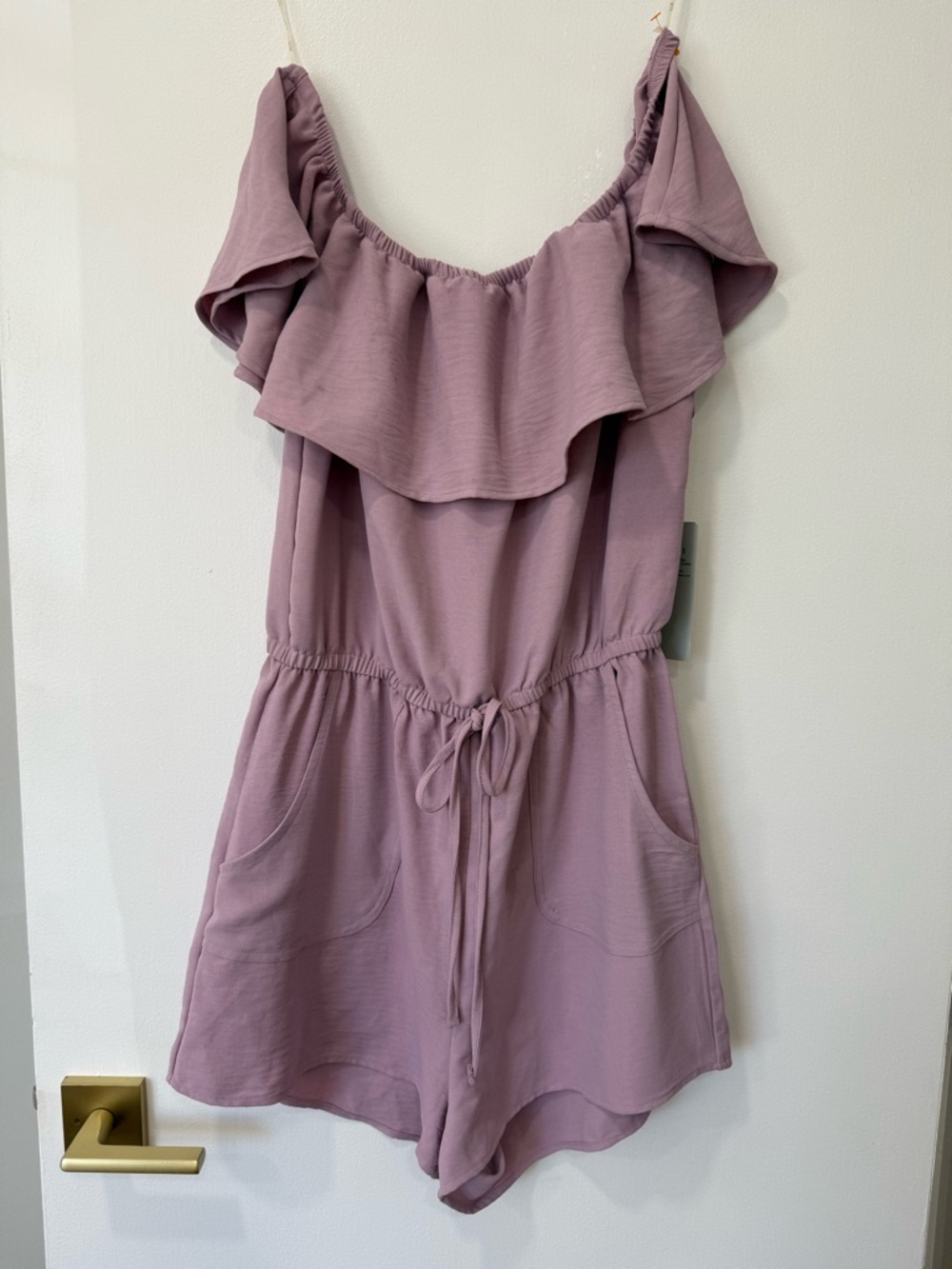 Iris Basic dusty rose off-shoulder romper